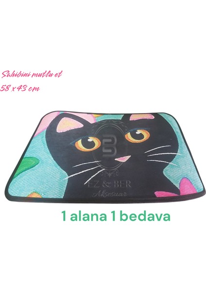 Kedi Köpek Evcil Hayvan Mama Altlığı Beslenme Paspası 58X43CM