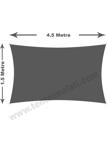 1.5x4.5 Metre Su Geçirmez Dikdörtgen Gölgelik Oxford Kumaş