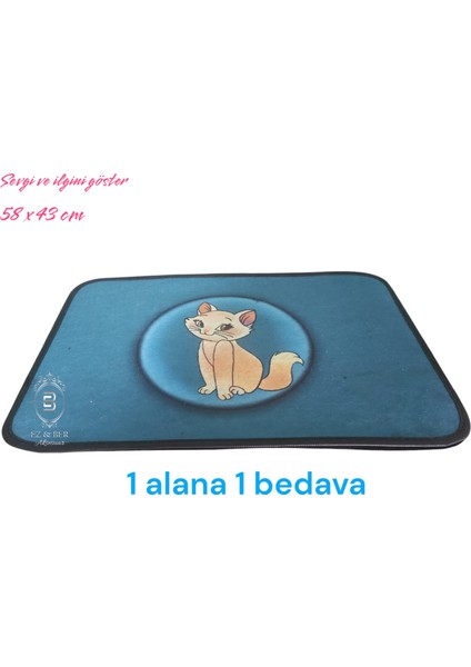 Kedi Köpek Evcil Hayvan Mama Altlığı Beslenme Paspası 58X43CM