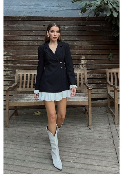 Kruvaze Yaka Düğmeli Kadın Ceket Elbise indirimleri