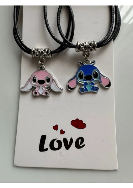 Stitch Ikili Kolye Hediyelik Best Friends Çift Kolye 2 Adet