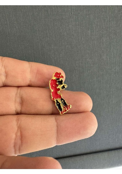 Karagöz Hacivat Mineli Rozet Kırmızı
