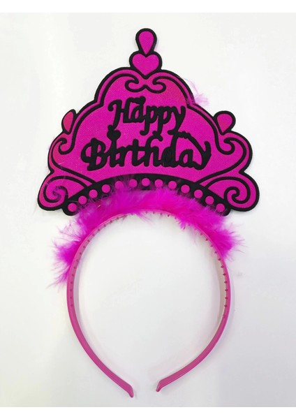 Happy Birthday Yazılı Neon Renk Taç 12 Adet fırsatları