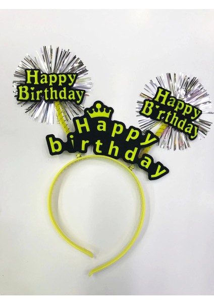 Happy Birthday Neon Renk Doğum Günü Tacı 12 Adet fiyatları