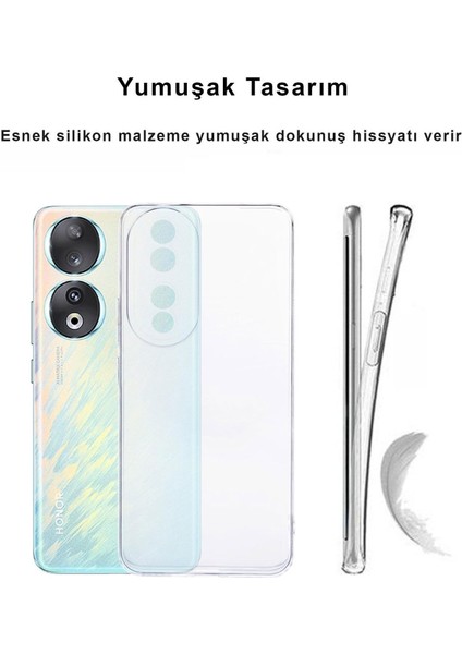 Honor 90 Kılıf Şeffaf Kamera Korumalı Esnek Yumuşak Silikon