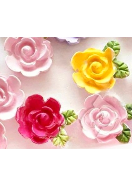 Minik Güller Tek Kalıpta 6 Minyatür Gül Çiçek Silikon Kalıp K-820