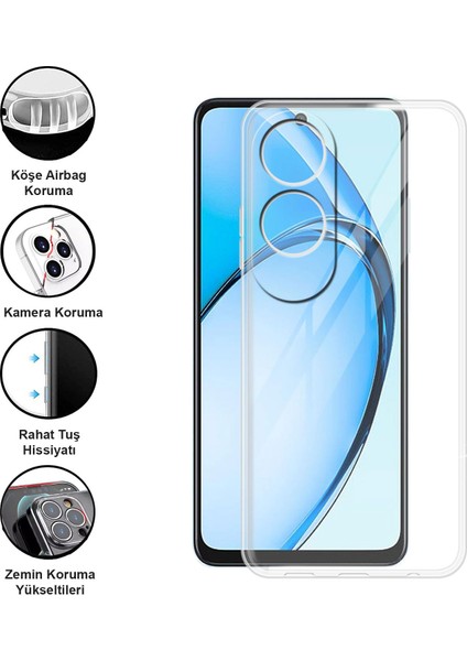 Oppo A60 Kılıf Şeffaf Kamera Korumalı Esnek Yumuşak Silikon