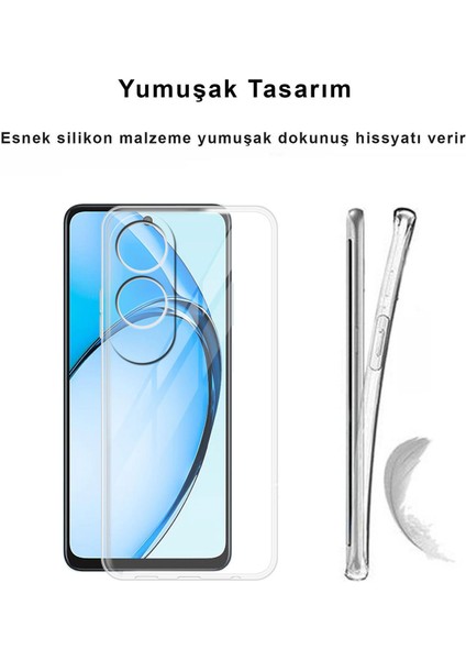 Oppo A60 Kılıf Şeffaf Kamera Korumalı Esnek Yumuşak Silikon