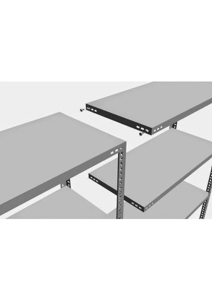 41 x 186 x 200 Ikili Çelik Raf & 6 Katlı Seri Bağlantılı Depo Rafı fiyatları