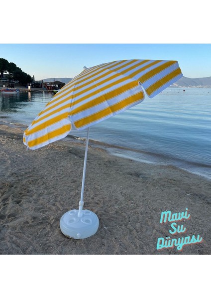 Plaj Şemsiyesi Pamuk Kumaş Deniz, Balkon, Bahçe Bidon Dahil 2 Metre, 10 Telli