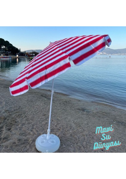 Pamuk Kumaş Deniz Balkon Bahçe Bidon Dahil Plaj Şemsiyesi 2 Metre 10 Telli fırsatları