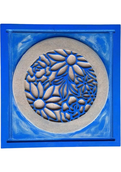 Ahşap Tablo- Çiçek Desenli