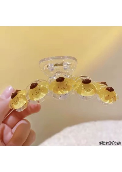Kawaii Sanrio Pompompurin Büyük Boy Xl Mandal Kıskaçlı Saç Topuz Toka Kadın Genç Kız