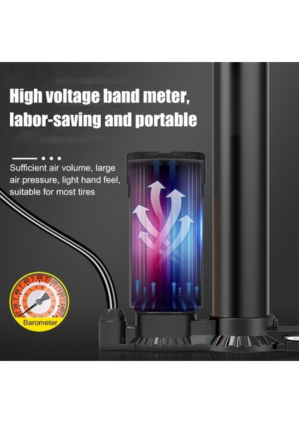 Basınç Göstergeli Hava Pompası El Tipi Bisiklet , Motorsiklet Tekeri Şişirme Pompası indirimleri