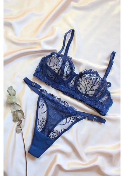 Barbie Lacivert Dantelli Bralet Takım modelleri