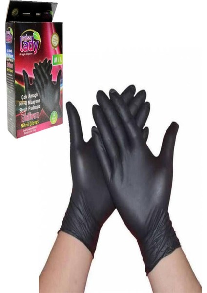 Miss Lady Nitril Siyah Eldiven