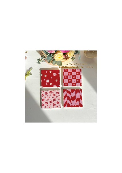 Sevgililer Günü , Kırmızı Pembe Temalı Bardak Altlıkları fırsatları