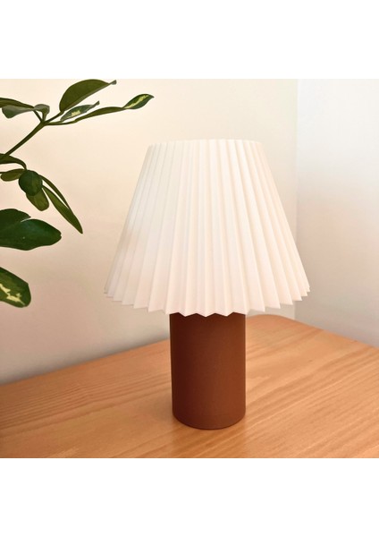 Modern Ahşap Görünümlü Objeo 3D Özel Tasarım Dekoratif Abajur