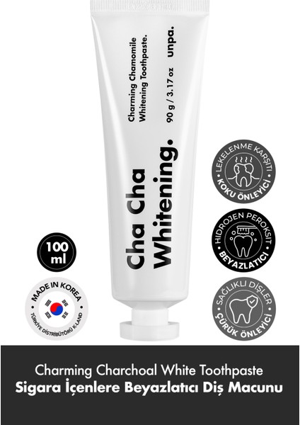 Kahve ve Sigara Içenler Için Kore Beyazlatıcı Vegan Diş Macunu Unpa Cha Cha White Toothpaste