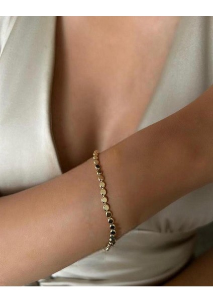14 K Altın Rengi Vip Seri Bileklik 18,5 cm