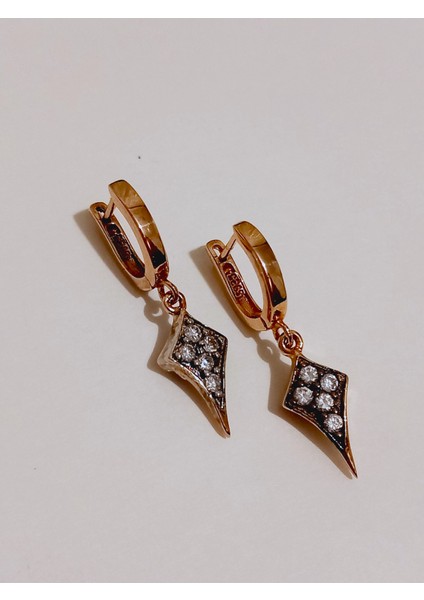 GÜMÜŞ KUTUP YILDIZI TASARIM GOLD SİYAH ZİRKON TASLI KADIN KÜPE SEVGİLİLER GÜNÜ HEDİYE fiyatları