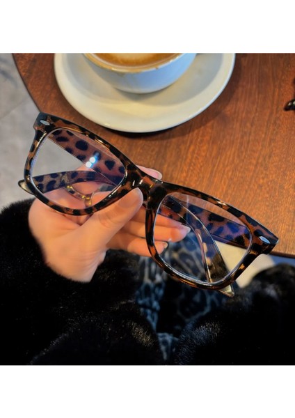 Leopar Çarpraz Kesim Unisex Mavi Işık Korumalı Gözlük