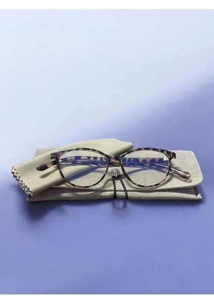 UV400 Korumalı Leopar Desenli Cat Eye Blue Block Mavi Işık Korumalı Gözlük