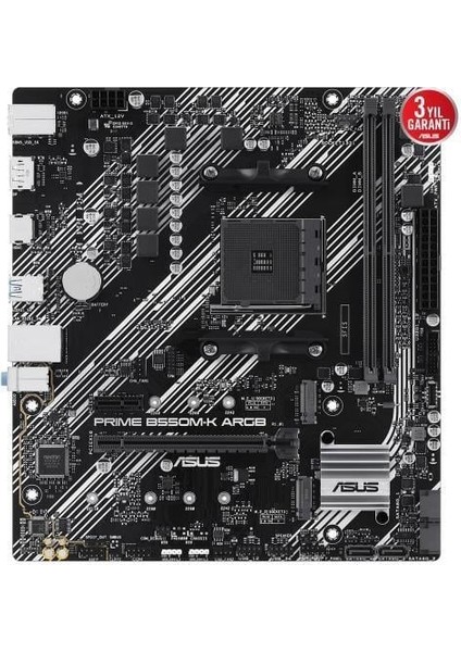 Prıme B550M-K Argb Ddr4 M2 Pcıe Nvme HDMI DVI Pcıe 16X V4.0 Am4 Matx