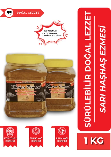 Afyon Katkısız Doğal Sarı Haşhaş Ezmesi - 1 Kg