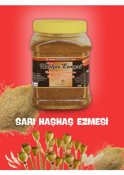 Afyon Katkısız Doğal Sarı Haşhaş Ezmesi - 1 Kg