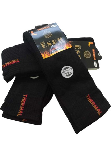 Çorap 3'lü ekonomik paket siyah içi havlu standart beden yumuşak esnek nefes alabilen unisex ÇO6-1