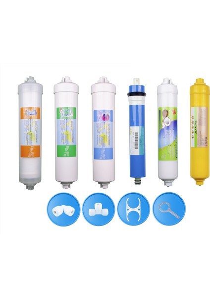 Su Arıtma Cihazı Membranlı İnline 6'lı Filtre Set