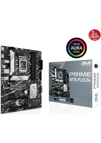Prıme H770-PLUS D4 Ddr4 Hdmı-Dp Pcıe 4.0 1700P Atx