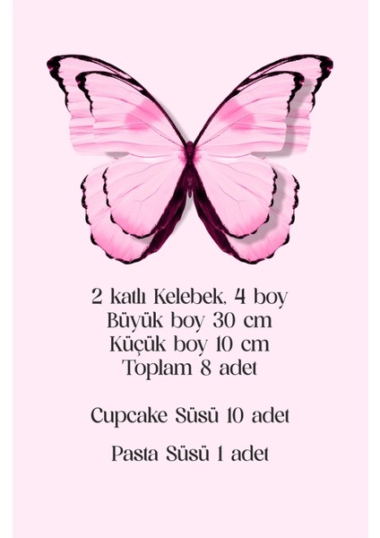 Pembe Kelebekli 3 Boyutlu Parti Seti Malzemeleri indirimleri