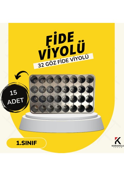 Fidelik Viyol 15 Adet 32 Göz Fide Viyolü Fide Altlığı Tohum Yetiştirme Kabı
