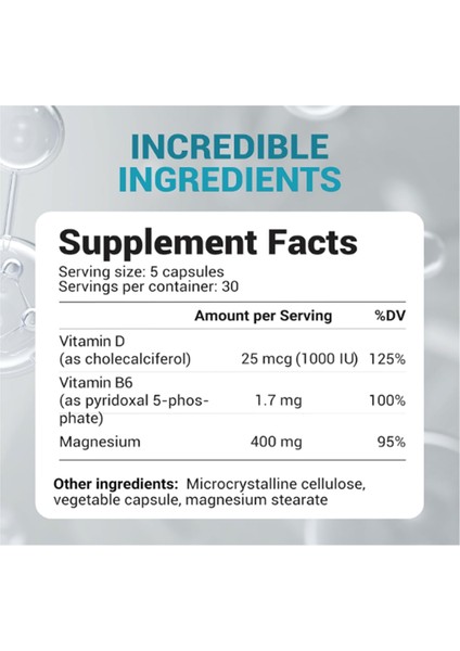Magnesium Glycinate 400MG – Chelated Magnesium Vitamin D And B6 For Stress Support, Relaxation, And Good Sleep – 150 Capsul