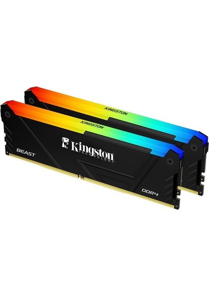 Kıngston 16GB (2x 8gb) Ddr4 3200MHZ CL16 Rgb Dual Kıt Pc Ram Beast KF432C16BB2AK2/16TR
