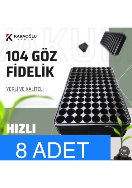 Fidelik Viyol 8 Adet 104 Göz Fide Viyolü Fide Altlığı Tohum Yetiştirme Kabı