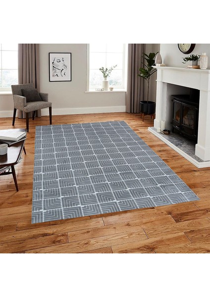 8356A Gri Saçaklı Bohem Modern Iskandinav Dokuma Halı Oturma Odası - Salon