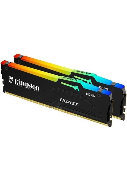 Kıngston 64GB (2x 32GB) Ddr5 6000MHZ CL36 Rgb Dual Kıt Pc Ram Beast Expo KF560C36BBEAK2-64TR