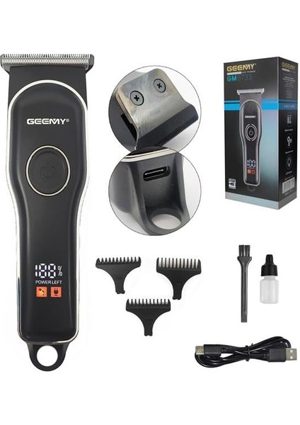Geemy GM-6733 Saç Sakal Tıraş Makinesi Mini Şarjlı LCD Ekran Professional