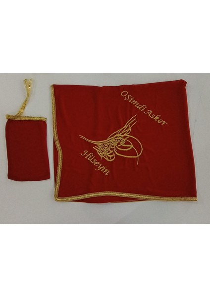 Kırmızı - Yeşil Şifon Tuğra Asker Yareni ve O Şimdi Asker Gold Nakış Işlemeli Kına - Damat - Asker Omuz Şalı Atkısı Isme Özel fiyatları