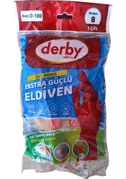 5 Adet Derby D-100 Lastik Eldiven Bulaşık Eldiveni 9 No fiyatları