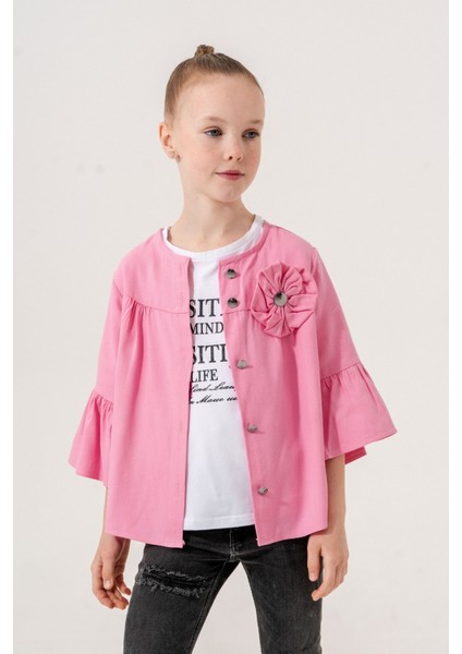 Kız Çocuk Çiçek Gömlekli İkili Kız Takım 3127 fiyatları