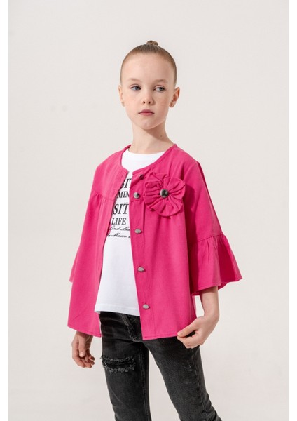 Kız Çocuk Çiçek Gömlekli İkili Kız Takım 3127 fiyatları