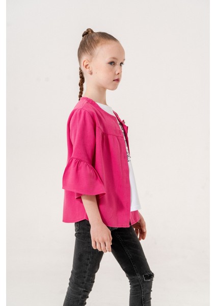 Kız Çocuk Çiçek Gömlekli İkili Kız Takım 3127 modelleri