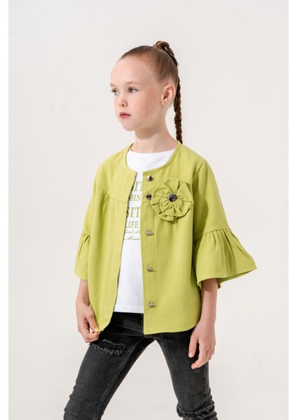 Kız Çocuk Çiçek Gömlekli İkili Kız Takım 3127 modelleri