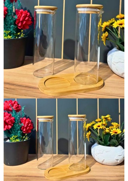 2li Cam Sirke Zeytinyağ Ahşap Tabanlı Yağdanlık Seti 280 ml fırsatları