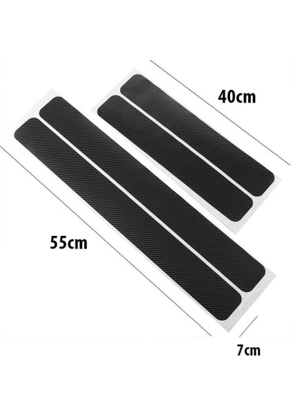 Skoda Fabia Karbon Kapı Eşiği Oto Sticker 4 Adet