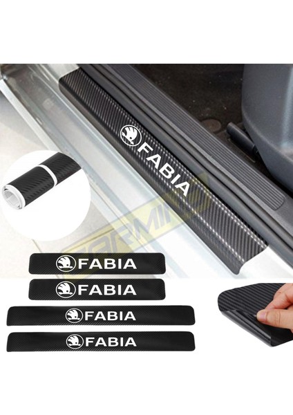 Skoda Fabia Karbon Kapı Eşiği Oto Sticker 4 Adet fiyatları
